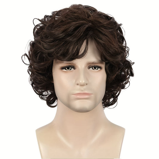 Men's Short Curly Fluffy Wig for Halloween Party