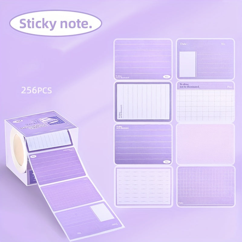 Lined Sticky Notes - 256 Sheets, Portable, Office, Student, Home