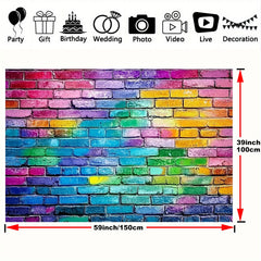 Colorful Brick Wall Backdrop for Events with Tripod Stand