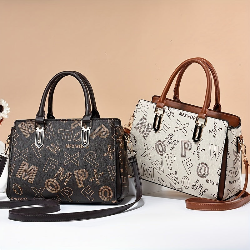 2pc Tote Bag Clutch Purse Set Textured Shoulder Bag Versatile Commuter Bag