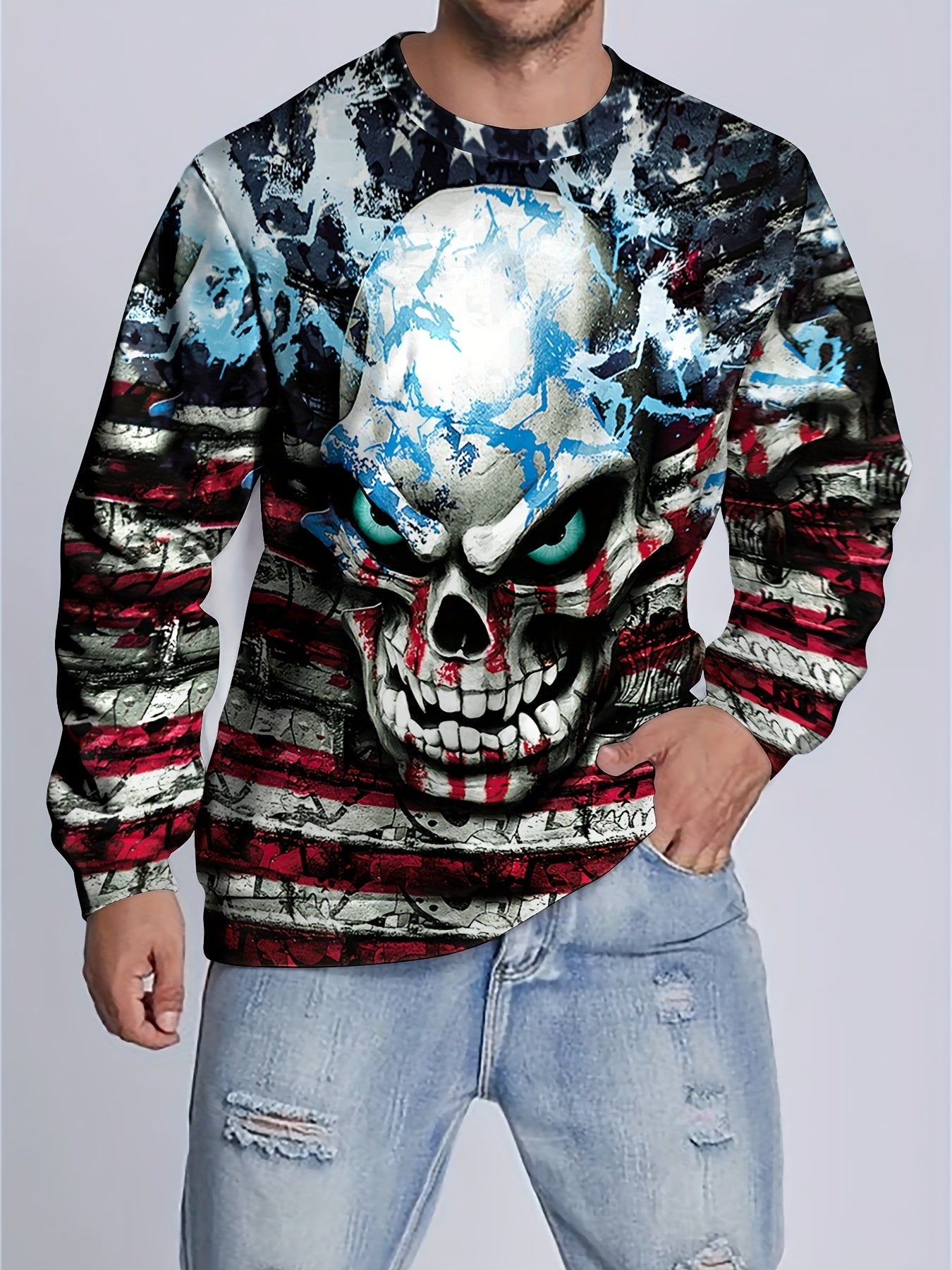 Men's 3D Pattern Print Sweatshirt for Autumn Winter