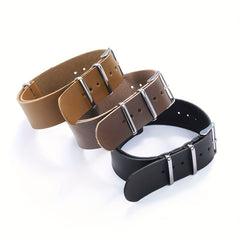 Ultra Thin PU Leather Bracelet Watchband with Stainless Steel Buckle