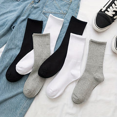 Comfy & Breathable 5 Pairs Solid Socks Women's Stockings & Hosiery