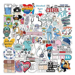 50pcs Nurse Series Graffiti Stickers Self Adhesive Decoration For Phone Luggage
