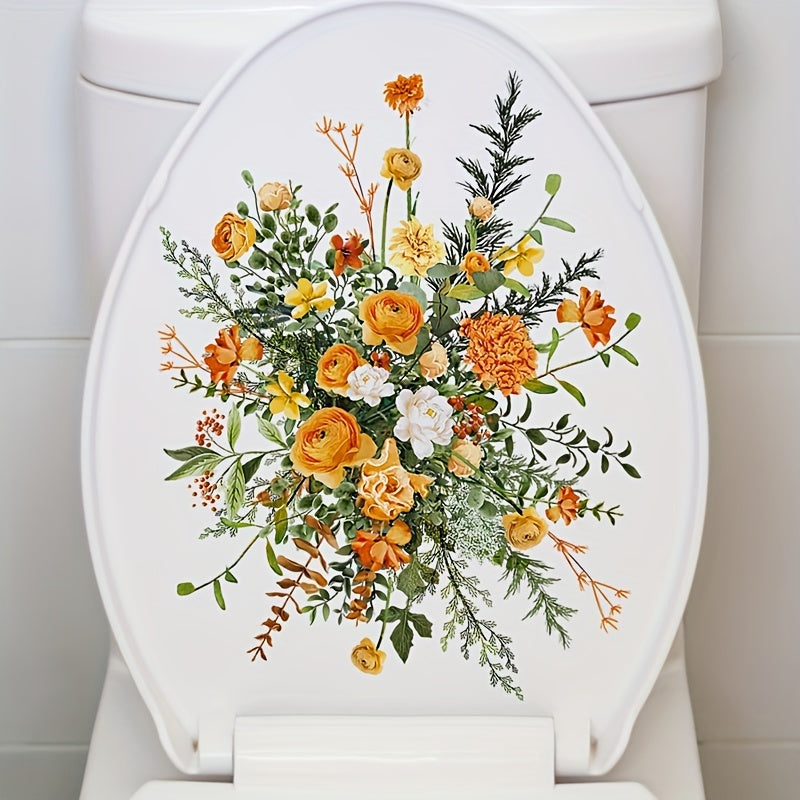 Funny Plant Flower Toilet Lid Decal Wall Sticker - Bathroom Decor