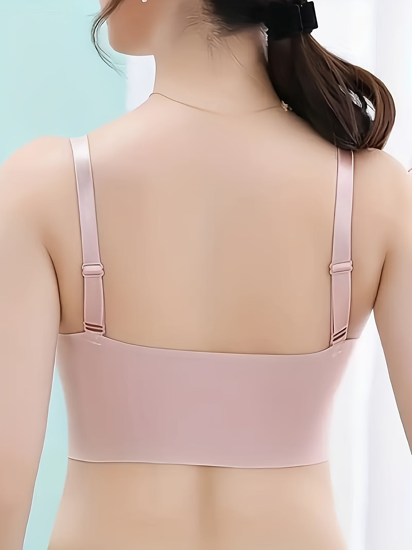 Lace Flower Full Coverage Push Up Sports Bra Wirefree V Neck