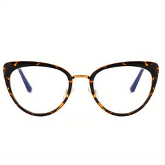 Vintage Cat Eye Clear Lens Glasses Anti Light Reading Minimalist Metal Eyewear