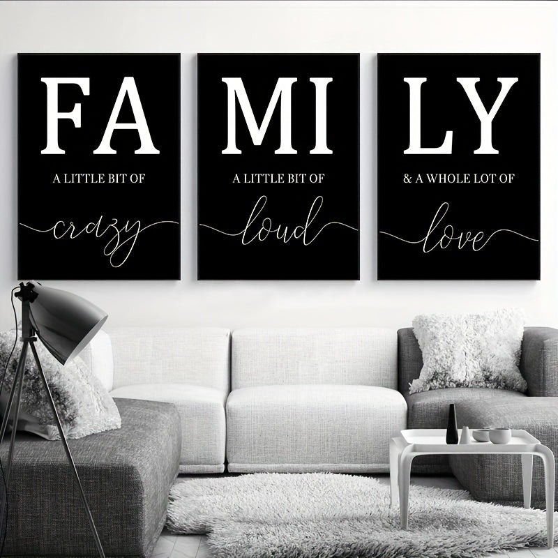 3pcs Family Quote Wall Poster Canvas Painting Home Decor
