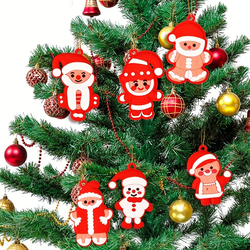 6pcs Gingerbread Man Christmas Tree Ornaments Family Party Decor