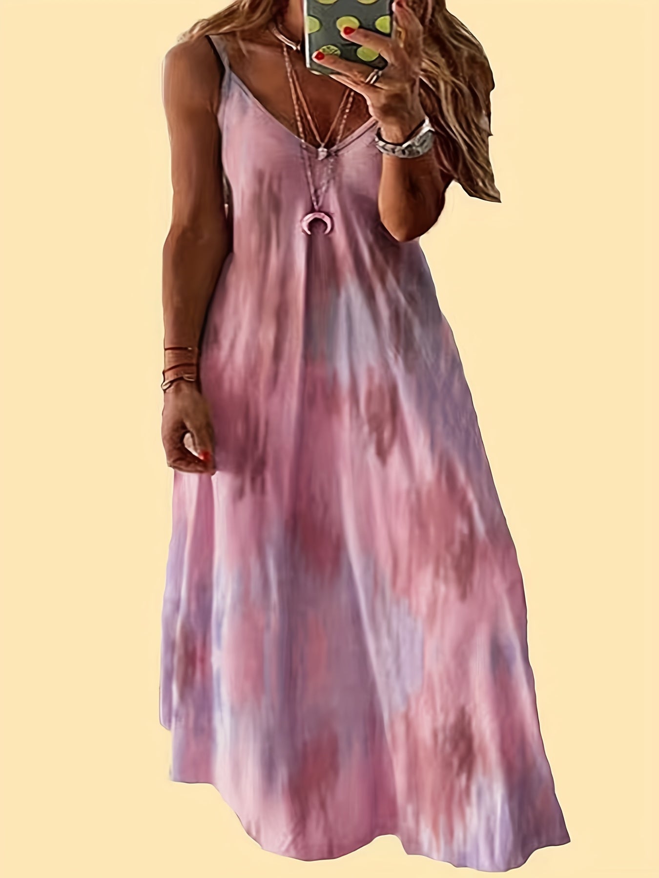  Leopard Print V Neck Cami Maxi Dress