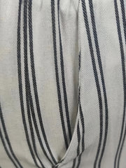  Wide Leg Trousers Stripe Print Elastic Pockets