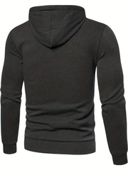 Men's Contrast Hooded Jacket Zip Coat Autumn Winter