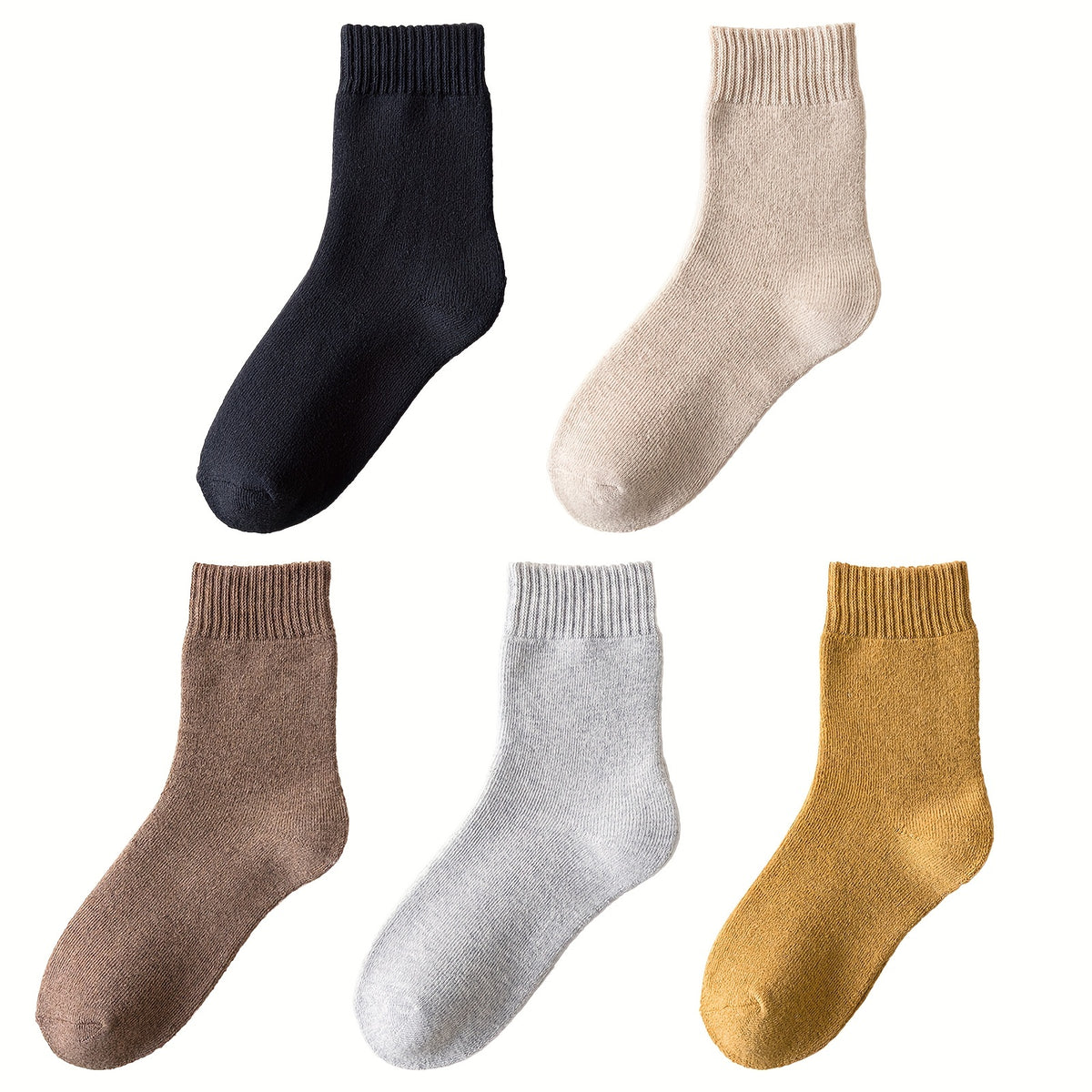 7 Pairs Solid Mid Tube Socks Women's Stockings