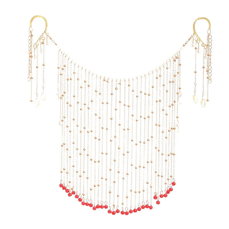 Hanfu Ancient Style Veil Tassel Ears Costume Cover Face Jewelry