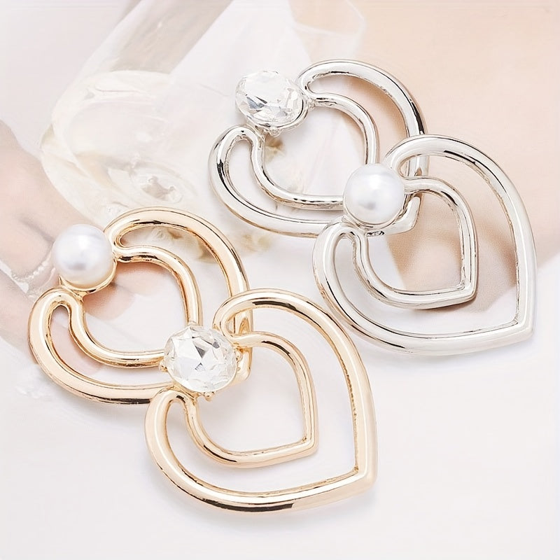 Heart Shape Scarf Buckle Faux Pearls Clothings Accessories