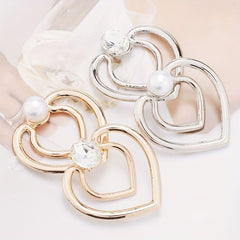 Heart Shape Scarf Buckle Faux Pearls Clothings Accessories