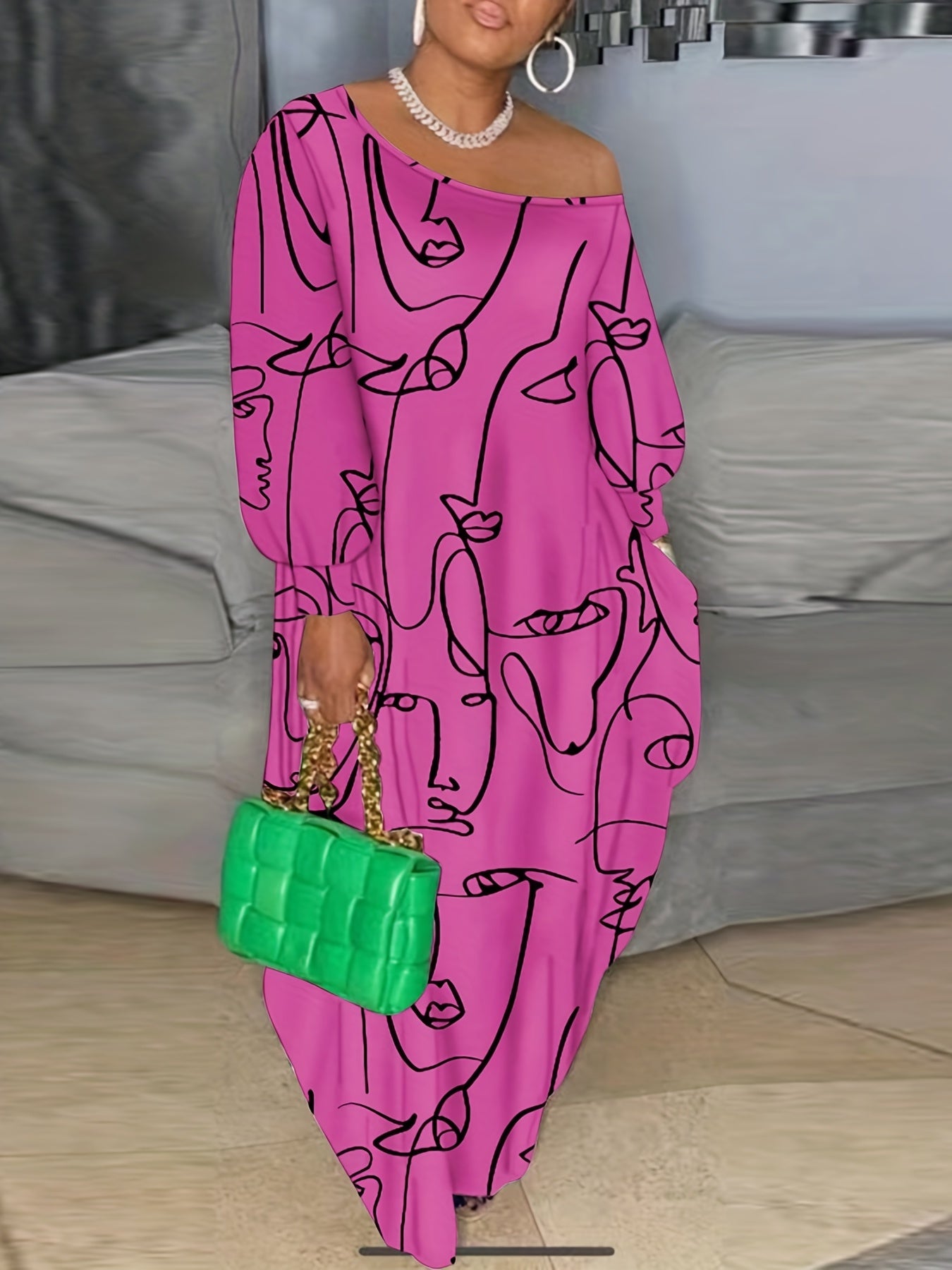  One Shoulder Maxi Dress Women's Plus Sexy Dress