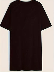  Christmas Casual Dress Women's Plus Tree & Slogan Print Dress