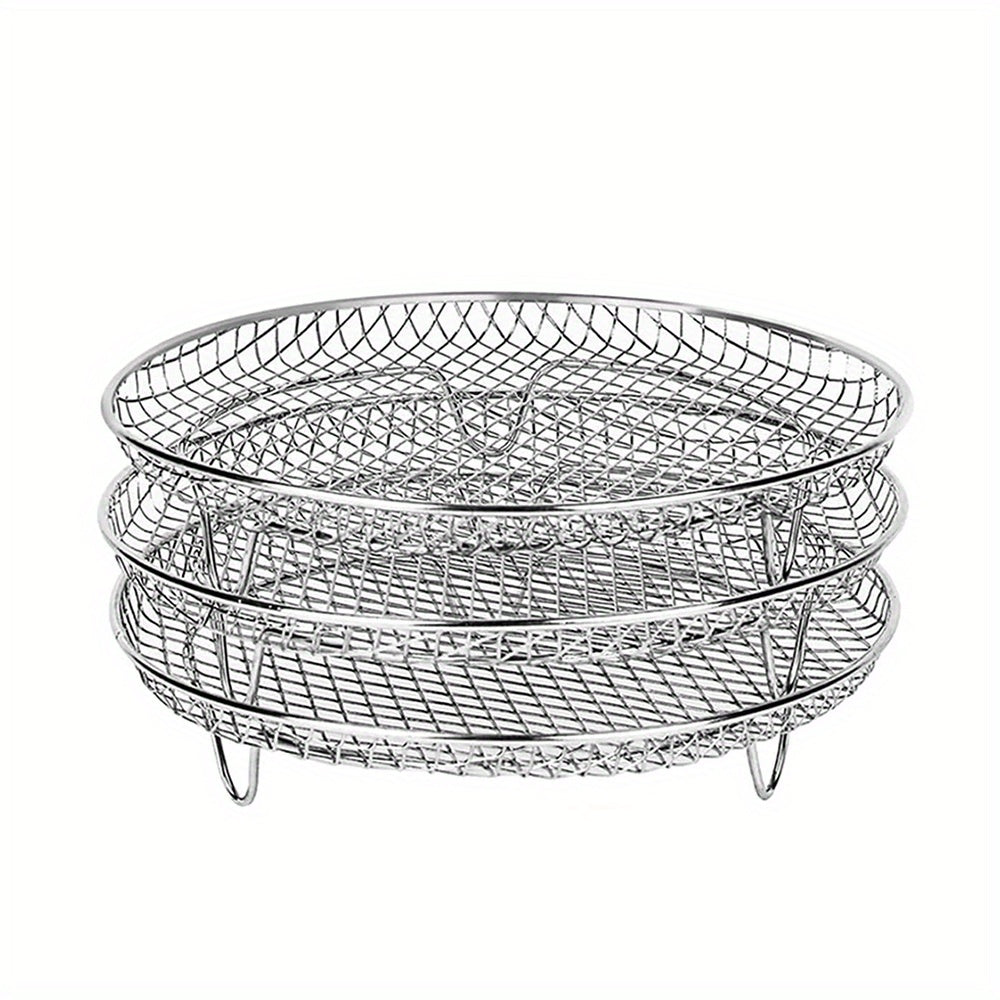 3 Tier Air Fryer Rack 304 Stainless Steel Stackable Dehydrator Racks