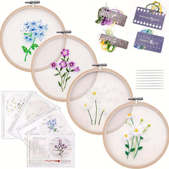 DIY Embroidery Kit for Mother's Gift - Hoop, Needles, Threads
