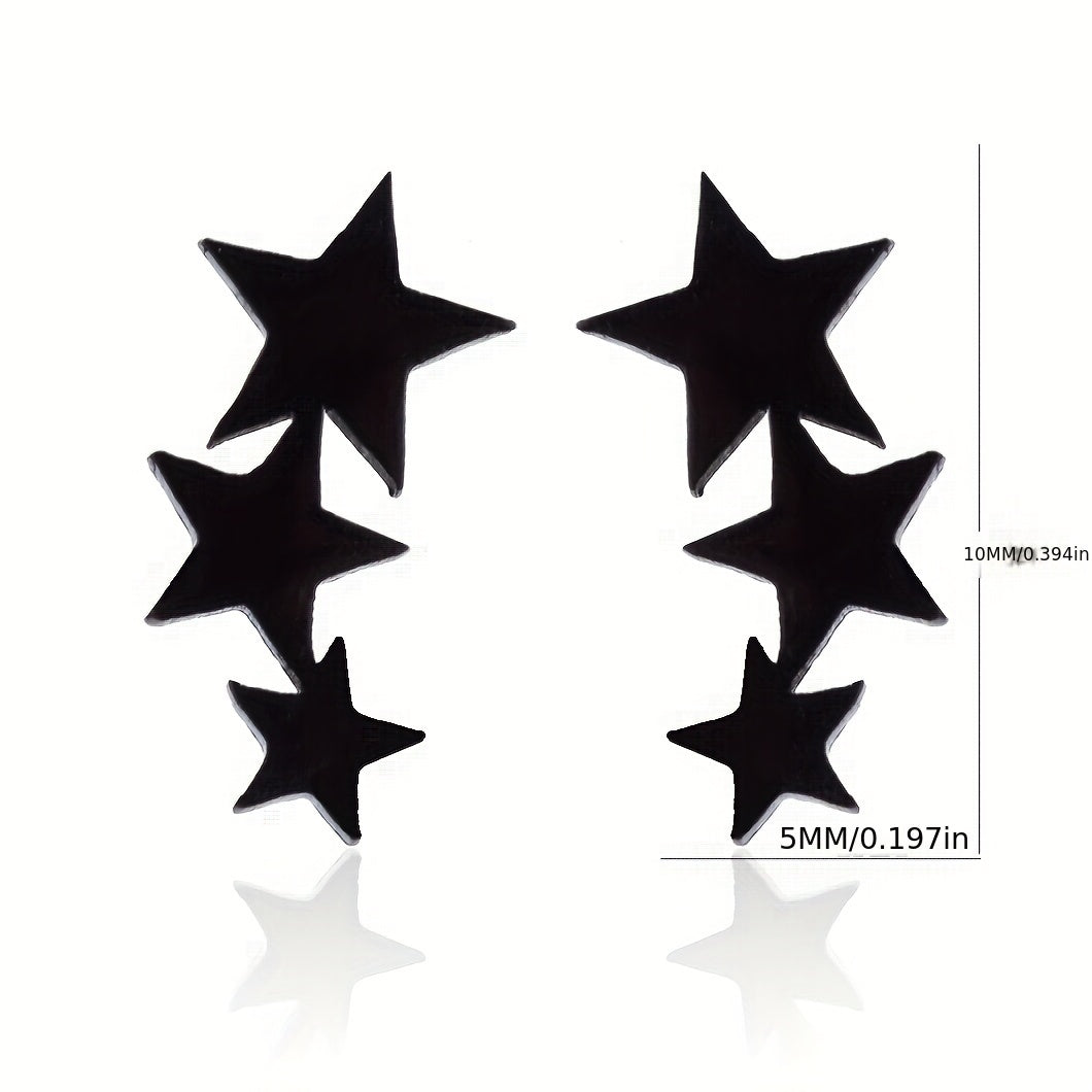 Stainless Steel Geometric Star Stud Earrings Small Earrings