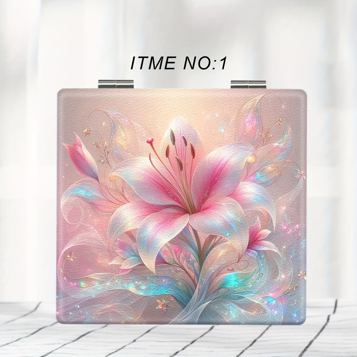 Portable Floral Series Makeup Mirror Compact Travel Mirror