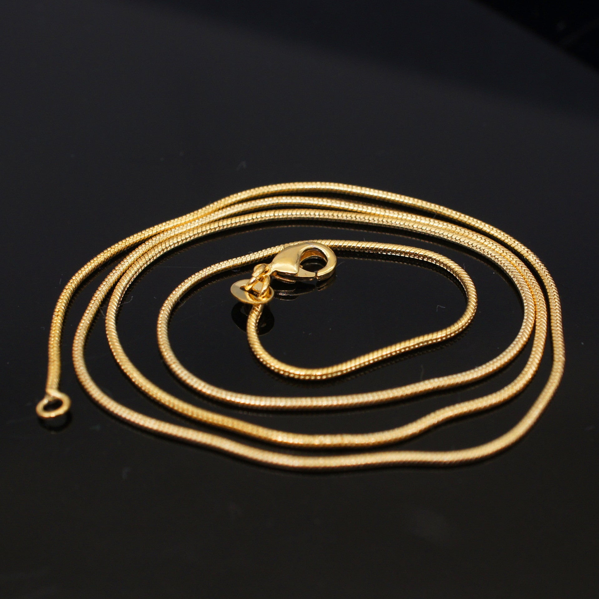 Copper Golden Plated Necklace Snake Bone Chain Clavicle Necklace
