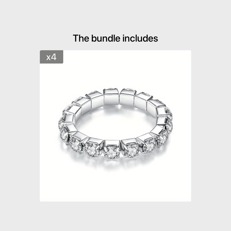 Men's Elastic Ring with Artificial Diamond