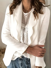  Women's Casual Blazer Solid Long Sleeve