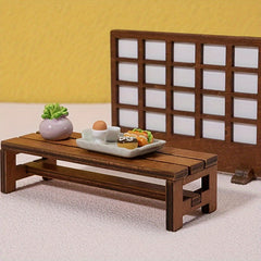 Dollhouse Retro Wooden Furniture Table Screen Ornaments