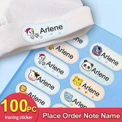 Iron-On Name Stickers x100 | Washable Uniform Labels