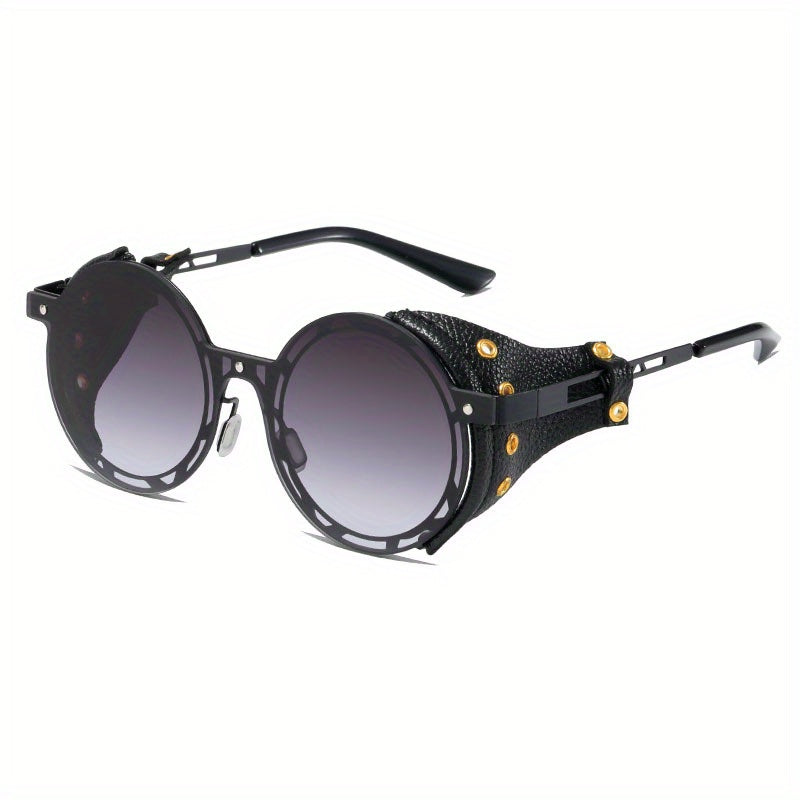 Round Ombre Lens Sunglasses Steampunk Metal Frame UV400
