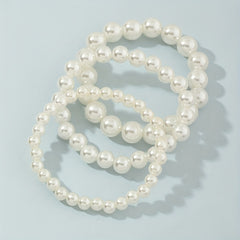 3pcs Girls Faux Pearl Beaded Bracelet Birthday Gift