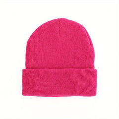Autumn Winter Wool Knitted Hat Plus Velvet Warm Hat