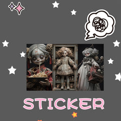 60pcs Puppet Doll Stickers Halloween DIY Stationery Journal Stickers