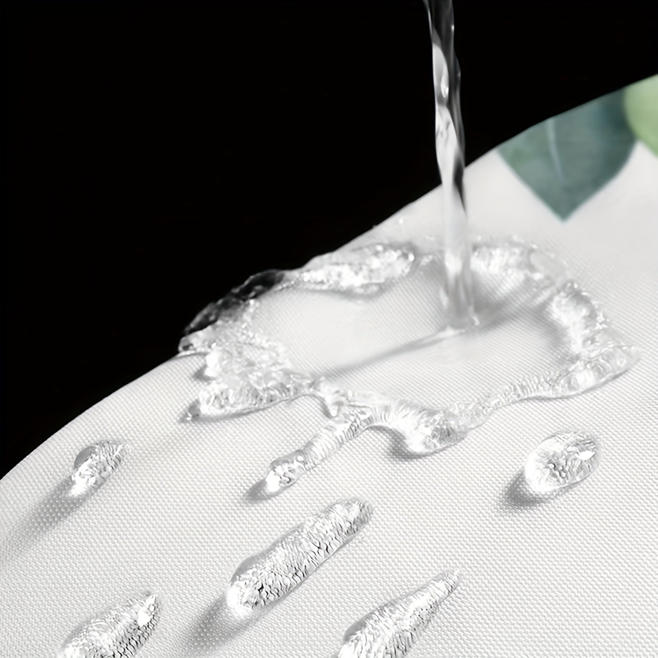 Small Fresh Leaf Printed Shower Curtain Waterproof Bathroom Decor