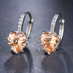 EMMAYA Golden Double Head Earrings CZ Rhinestone Jewelry