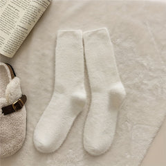 10 Pairs Warm Fuzzy Women's Socks Solid Comfy Stockings Hosiery