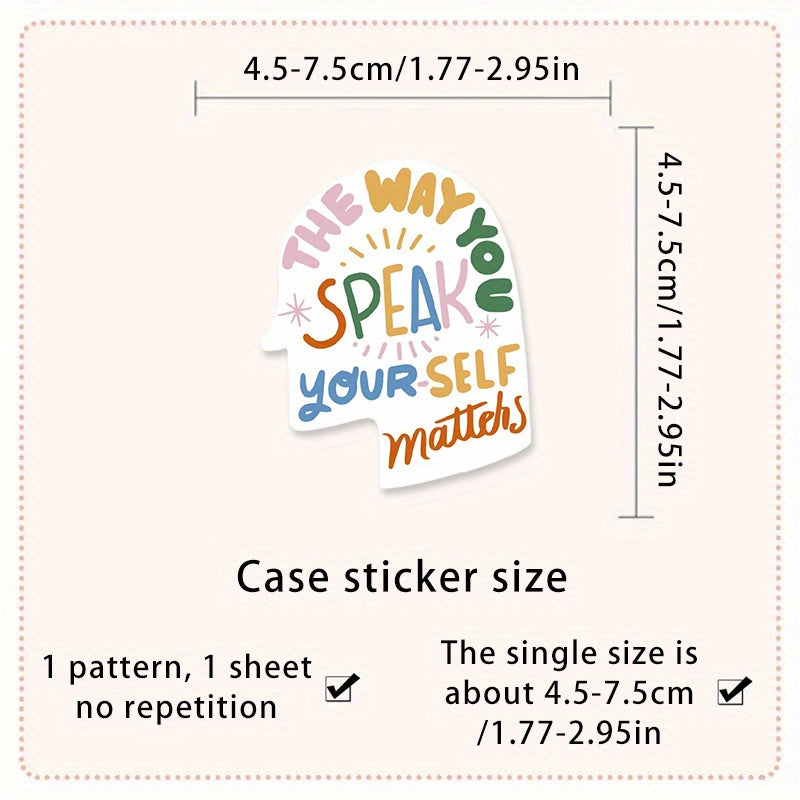 50pcs Inspirational Never Give Up Waterproof Stickers for Motivation & Strength