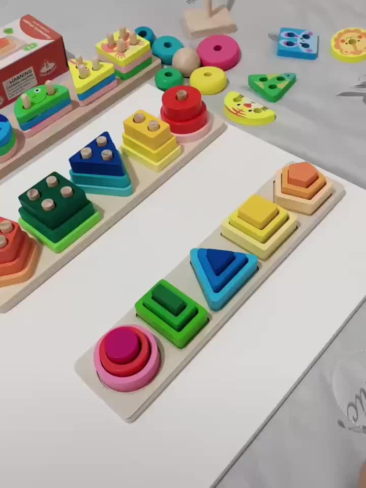 Wooden Sort & Stack Toy for Toddlers