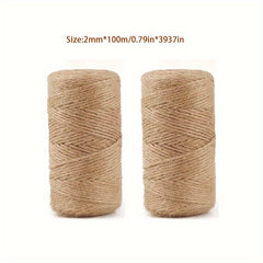 3pcs 100m Hemp Rope Hand Woven Diy Thin Rope Jute Vintage Ornament