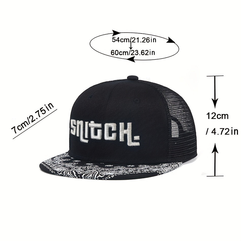 Unisex Breathable Adjustable Baseball Cap With Letter Embroidery