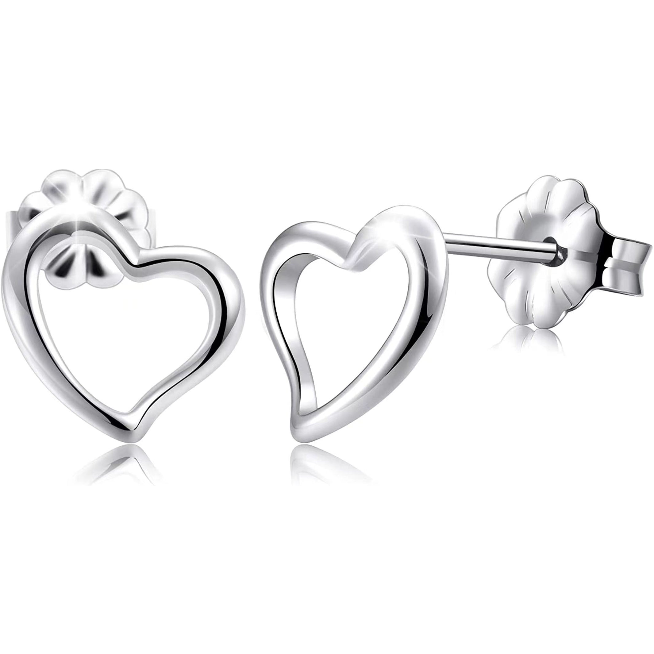 Titanium Round Heart Lightning Moon Earrings