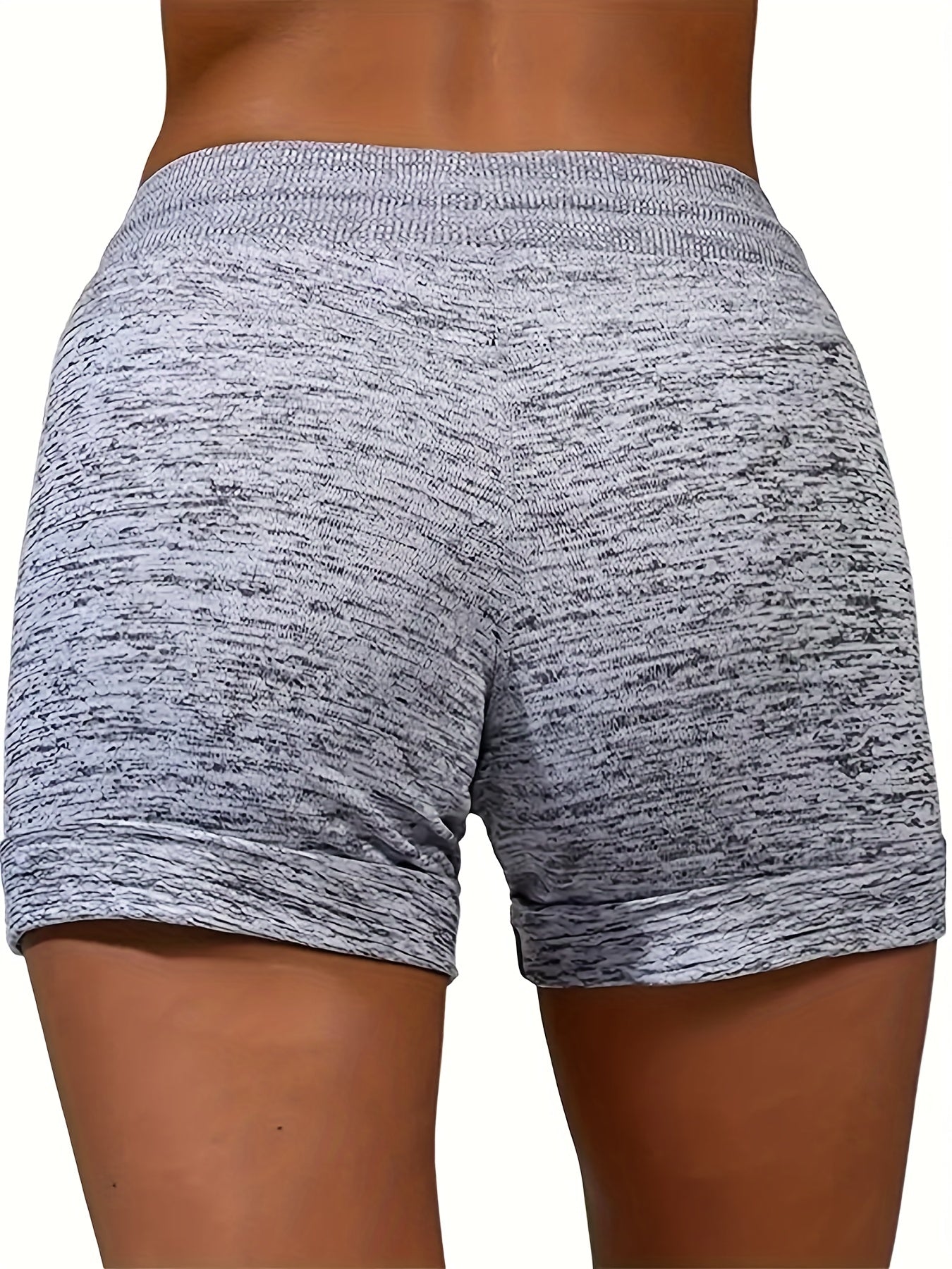 Leopard Heart Drawstring Shorts with Pockets