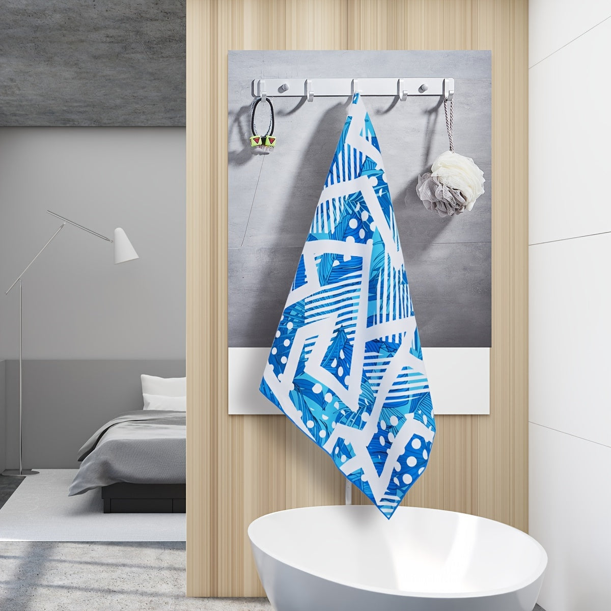 Quick Drying Geometric Beach Towel for Camping & Outdoors