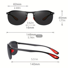Half Frame Men's Polarized Aviator Sunglasses for Driving