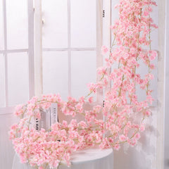 Artificial Cherry Rattan Decorative Flower Vine 70in 135pcs Flower