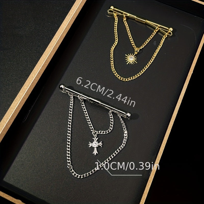 Chain Tassel Collar Suit Buckle Collar Clip Collar Pin Men's Jewelry