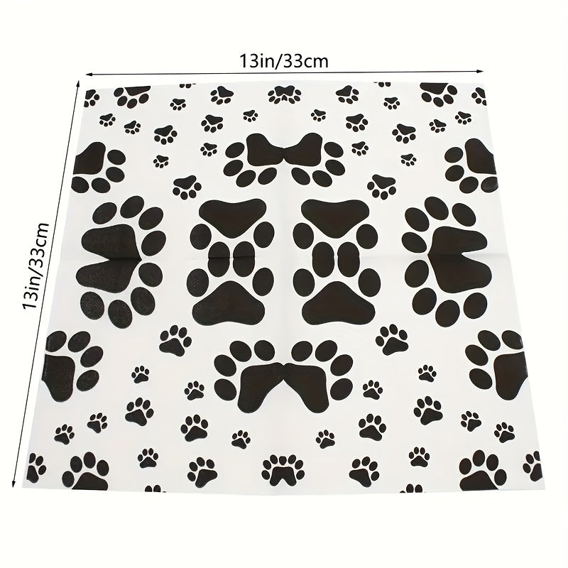 20pcs Dog Paw Prints Birthday Party Supplies Animal Theme Decorations