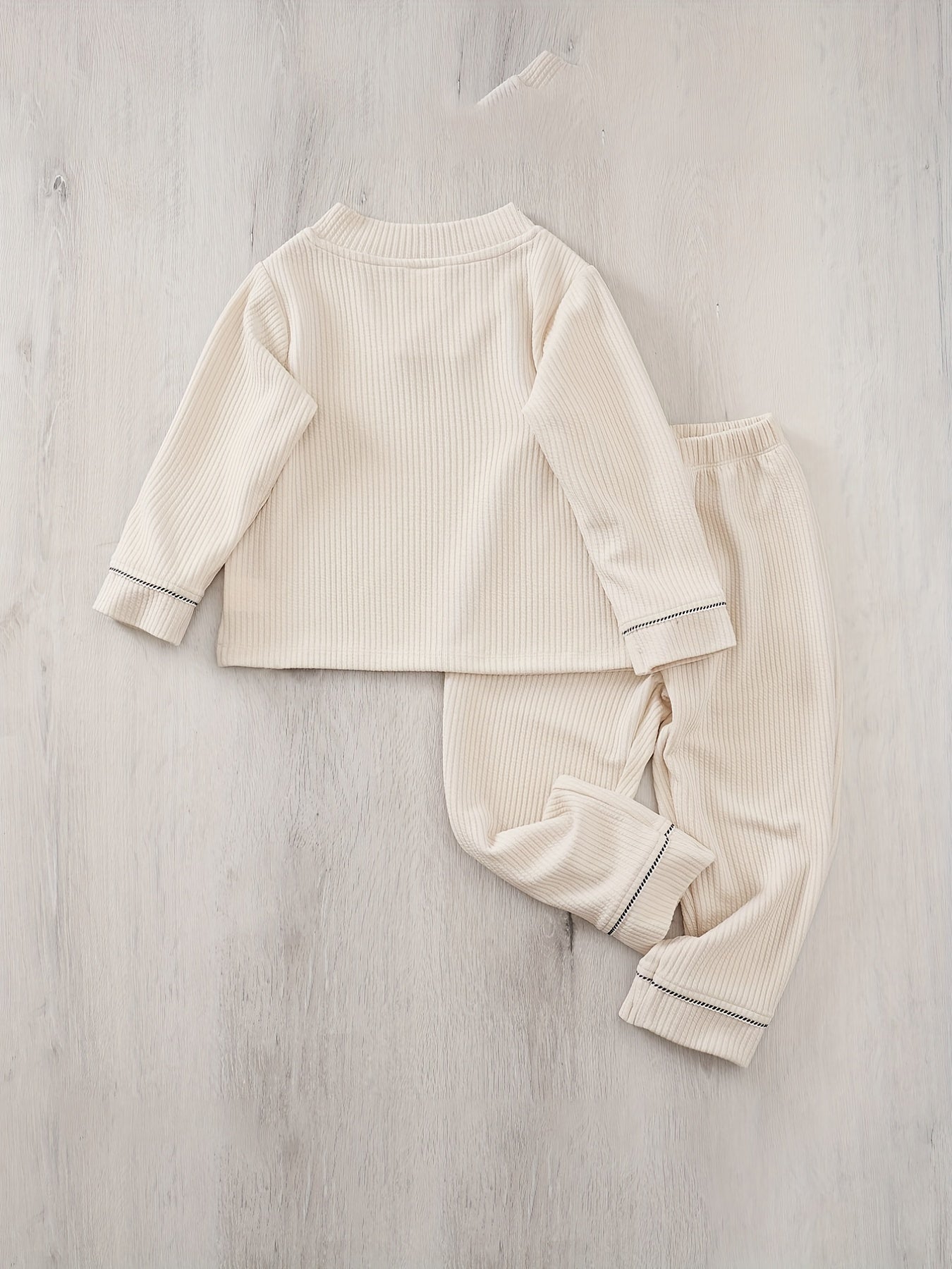 Toddler Pajama Set V Neck Pullover Top Pants Set